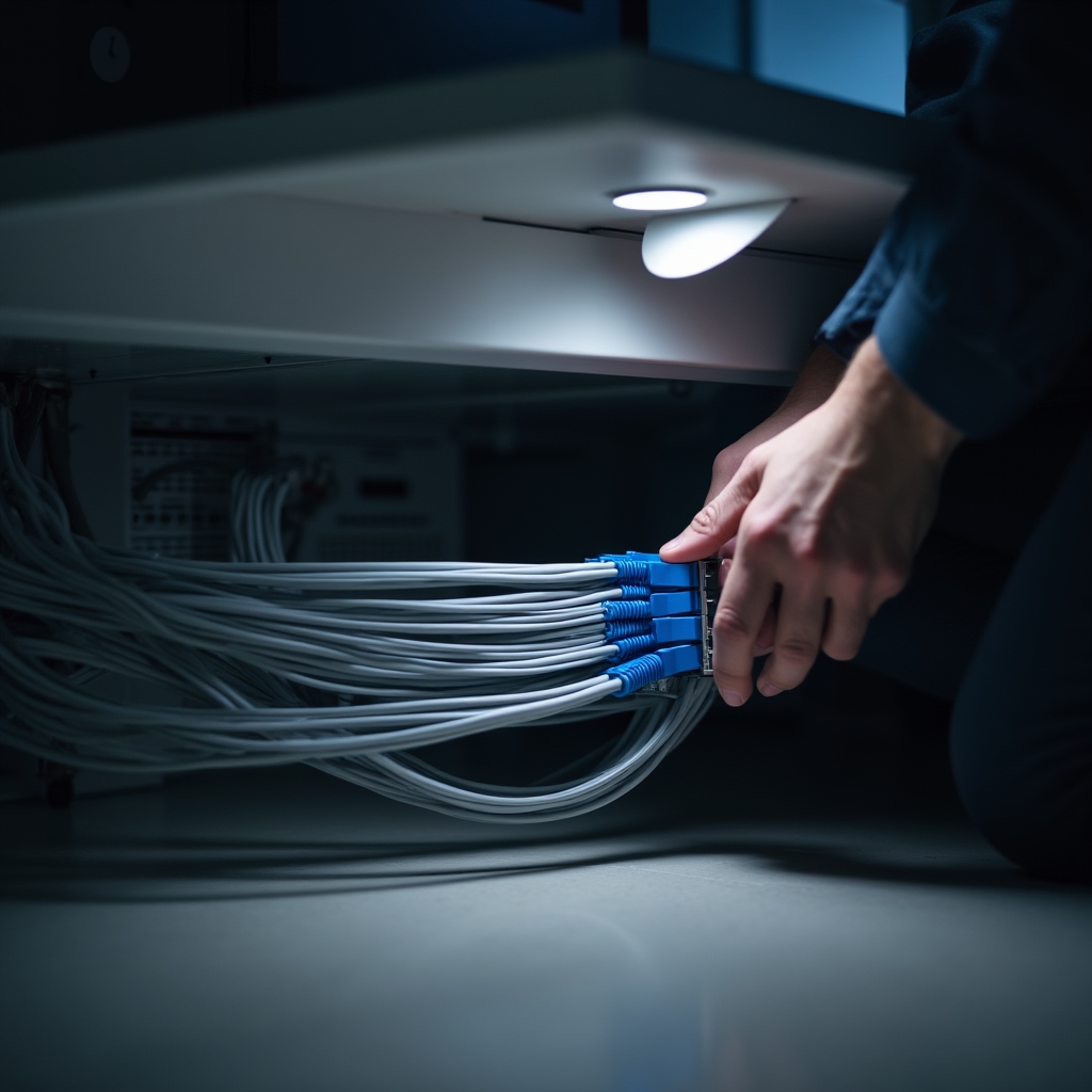 Reconectare cabluri de rețea la birou
