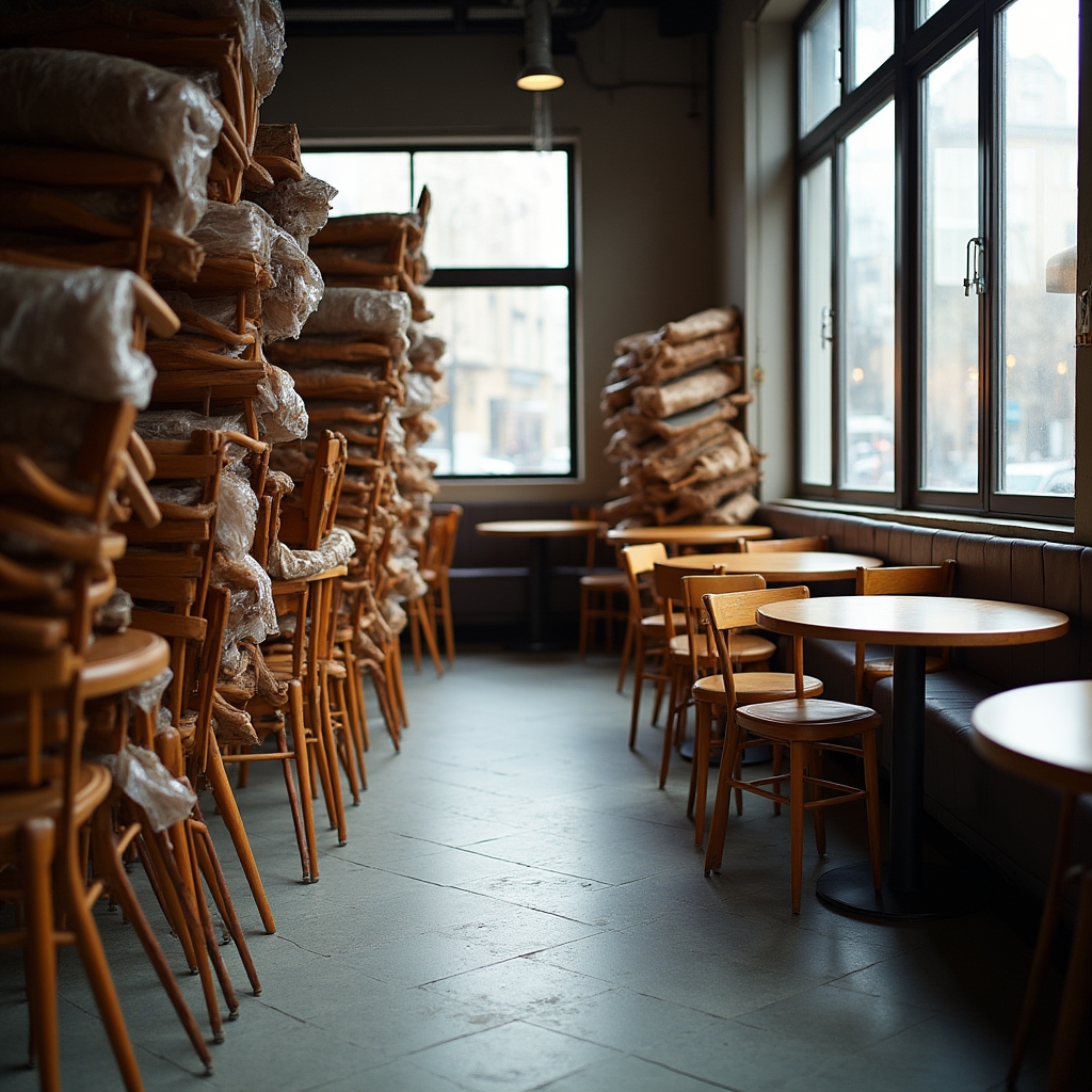 Mobilier de restaurant demontat pentru relocare